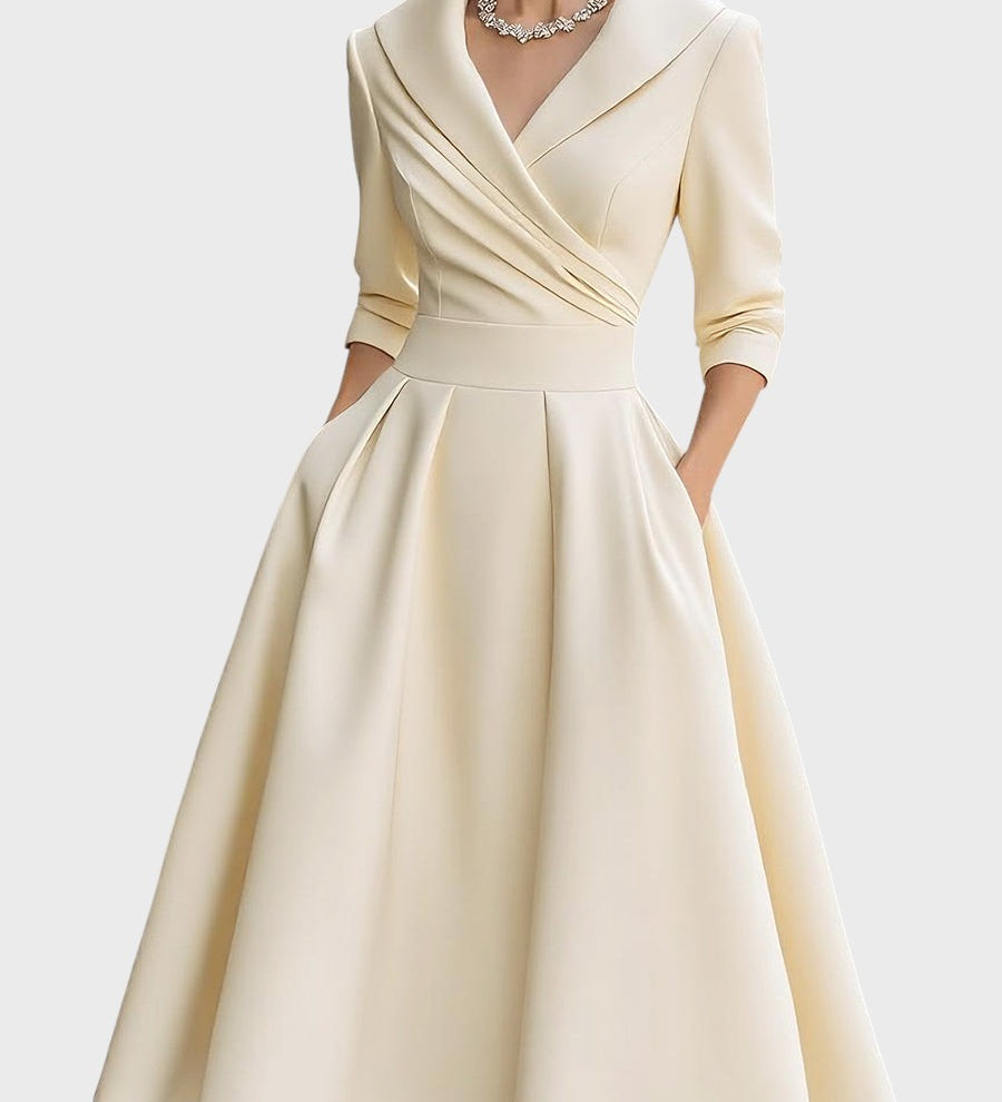 Tereza | Elegantna midi haljina s dugim rukavima