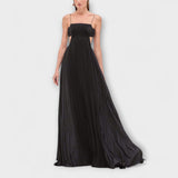 Mireille - Elegantna Maxi Haljina s Plisiranim Detaljima i Izrezom