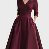 Tereza | Elegantna midi haljina s dugim rukavima