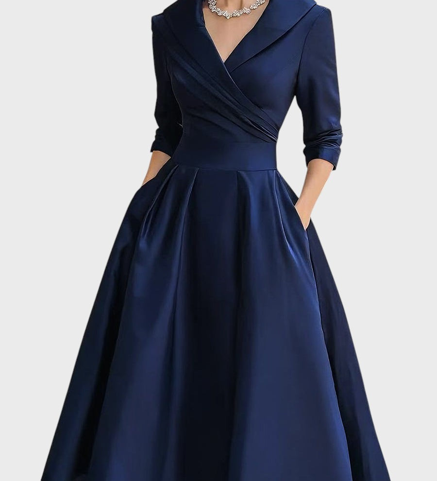 Tereza | Elegantna midi haljina s dugim rukavima