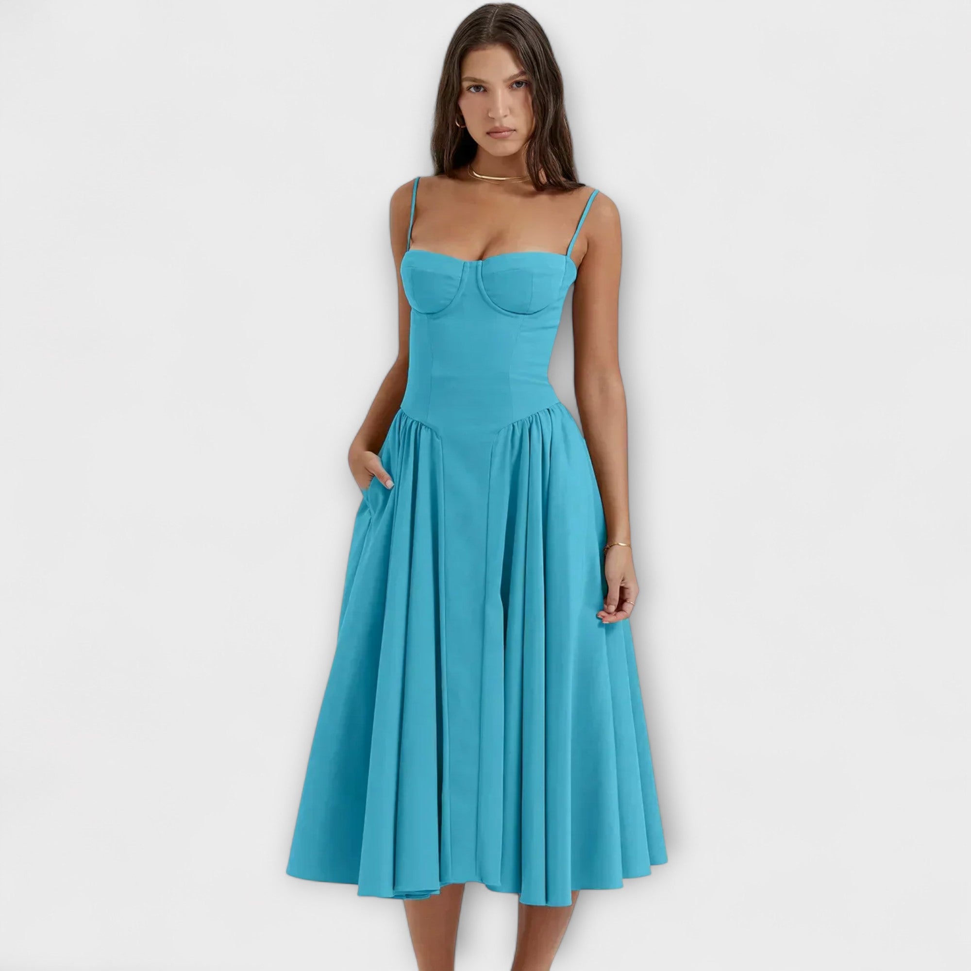 Rosalie - Elegantna bezpiedurkņu korseta haljina
