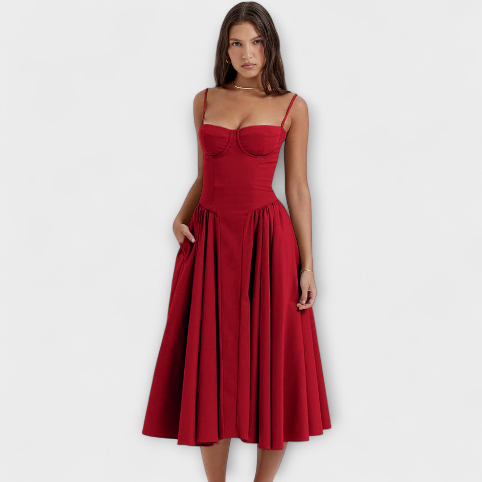 Rosalie - Elegantna bezpiedurkņu korseta haljina