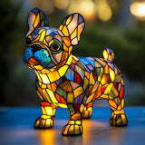 Francuski buldog - Lampa od vitraža