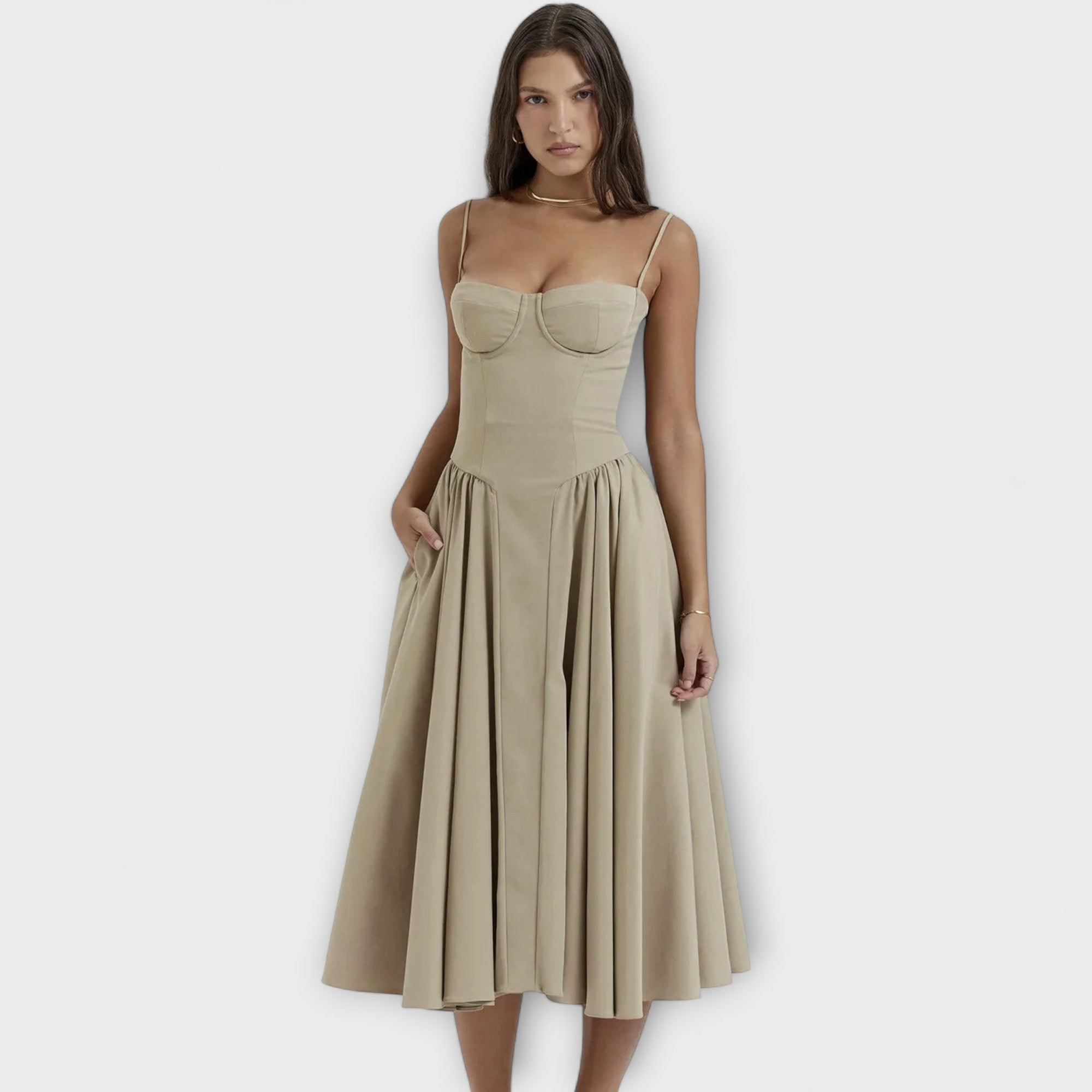 Rosalie - Elegantna bezpiedurkņu korseta haljina