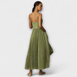 Marilyn - Midi Tīkla Salikta Svārku Kleita s Bustier Dizajnom