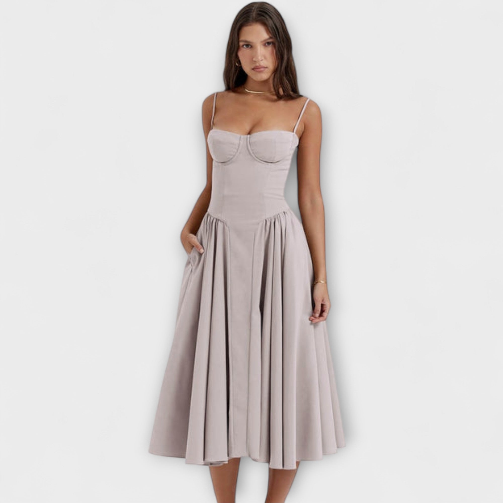Rosalie - Elegantna bezpiedurkņu korseta haljina