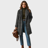 Klára | Klasični kaput s kariranim uzorkom