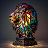 Lev - Lampa s vitražem