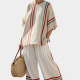 Mia – boho printana bluza i udobne široke hlače