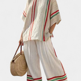 Mia – boho printana bluza i udobne široke hlače