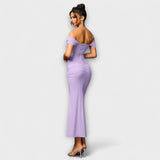 Ione - Bodycon haljina s otvorenim ramenima i volanima