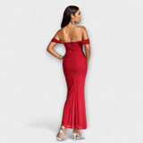Ione - Bodycon haljina s otvorenim ramenima i volanima