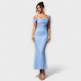 Ione - Bodycon haljina s otvorenim ramenima i volanima