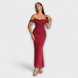 Ione - Bodycon haljina s otvorenim ramenima i volanima
