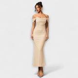 Ione - Bodycon haljina s otvorenim ramenima i volanima
