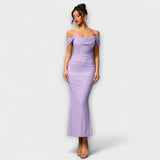 Ione - Bodycon haljina s otvorenim ramenima i volanima