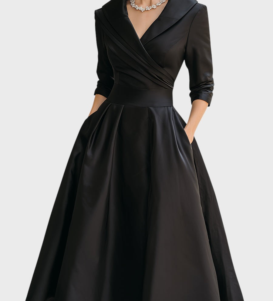 Tereza | Elegantna midi haljina s dugim rukavima
