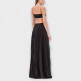 Mireille - Elegantna Maxi Haljina s Plisiranim Detaljima i Izrezom
