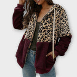 Lea - Fleece majica s kapuljačom u leopardskom dizajnu