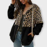 Lea - Fleece majica s kapuljačom u leopardskom dizajnu