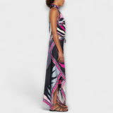 Everly - Sada halter topu un asimetrična midi haljina