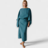 Dana - Kimono haljina, izrađena od lana i pamuka