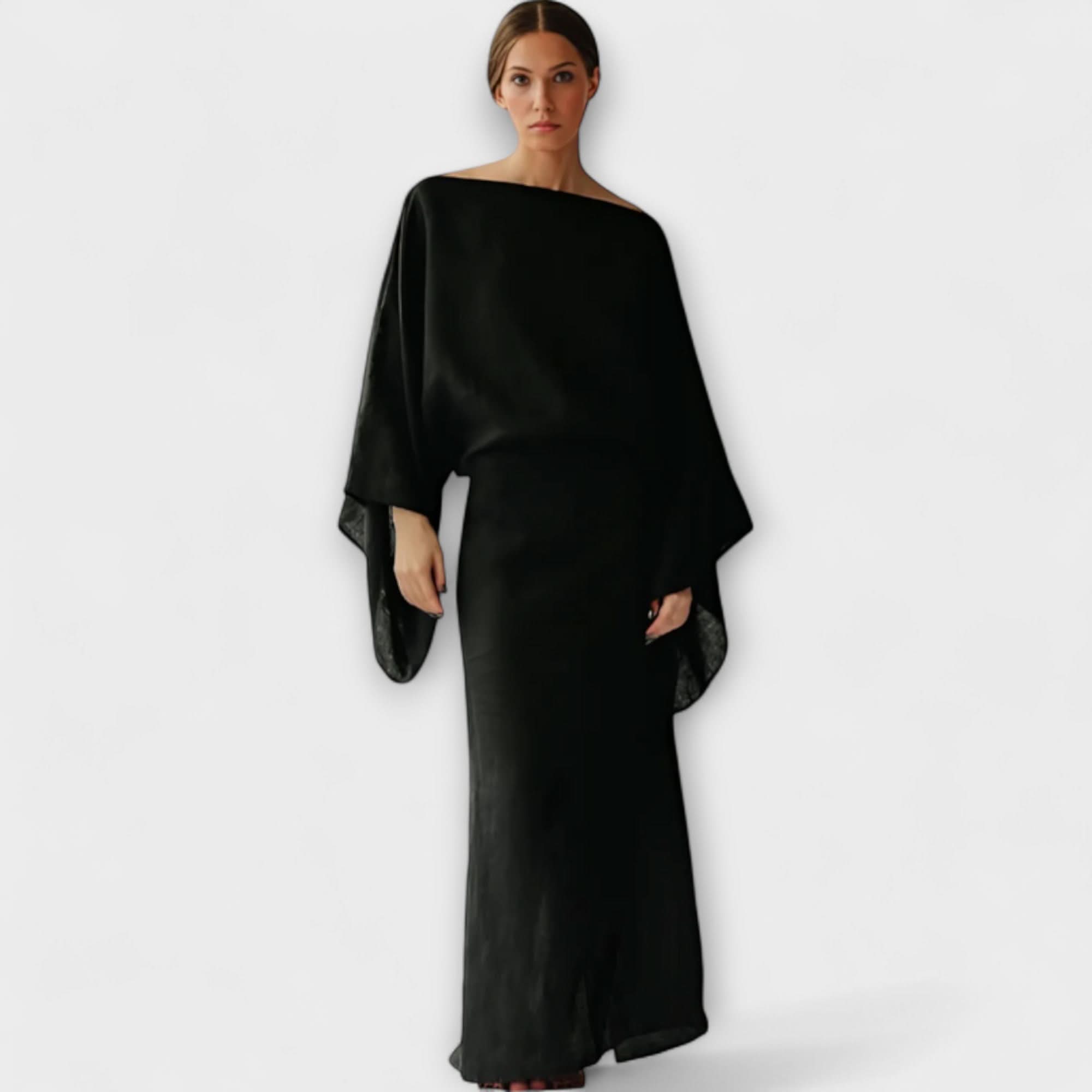 Dana - Kimono haljina, izrađena od lana i pamuka