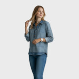 Elise | Bluza s pletenim efektom i detaljima od trapera